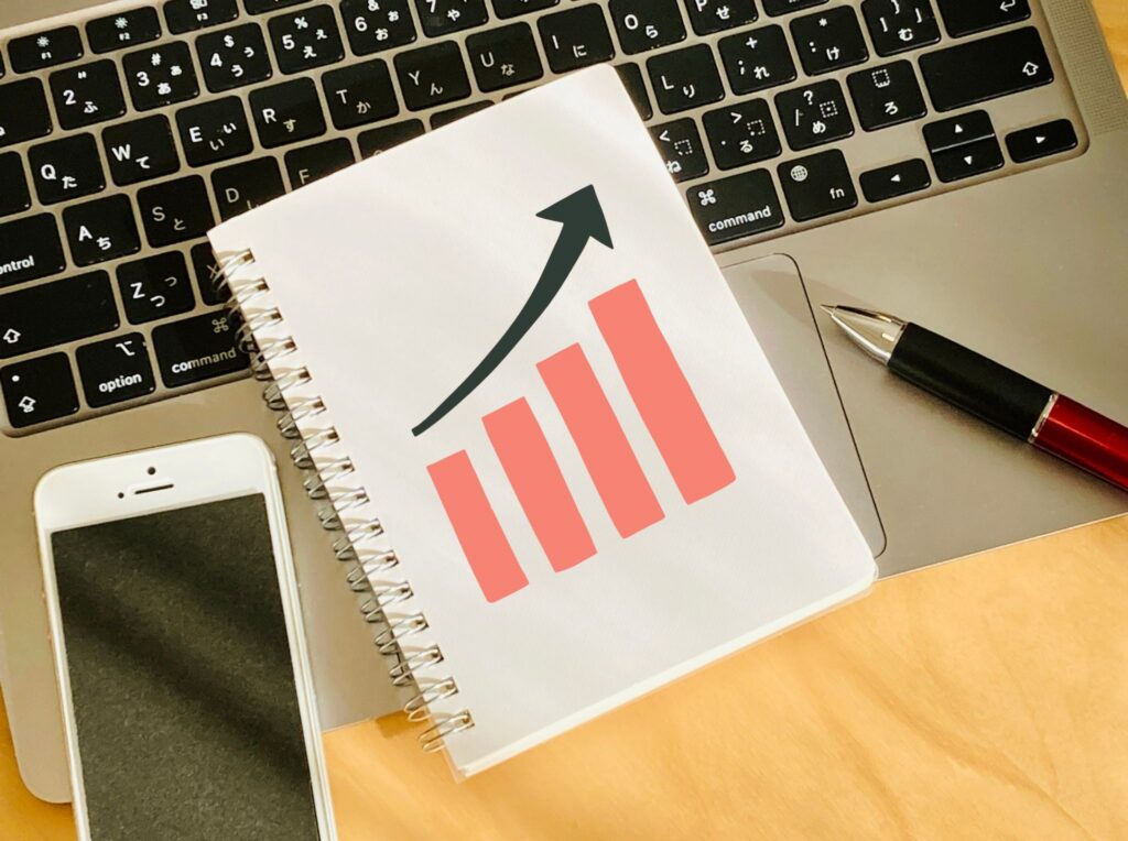 ノートに書かれた成長グラフ