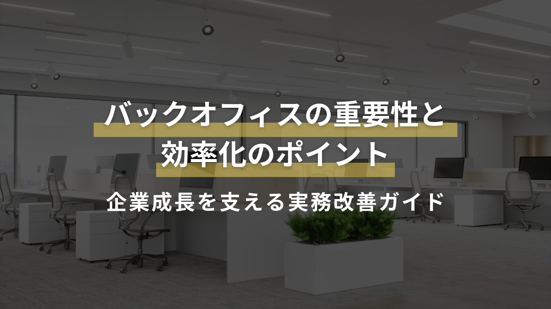 バックオフィスの重要性と 効率化のポイント 企業成長を支える実務改善ガイド