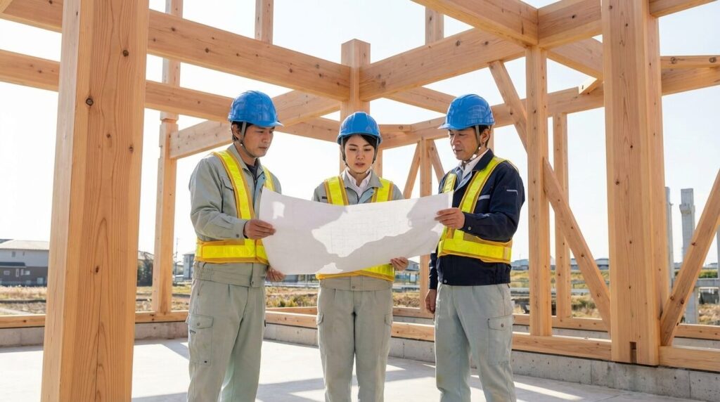 工務店の技術力を活かして丁寧に家づくりを進める建築現場のチーム
